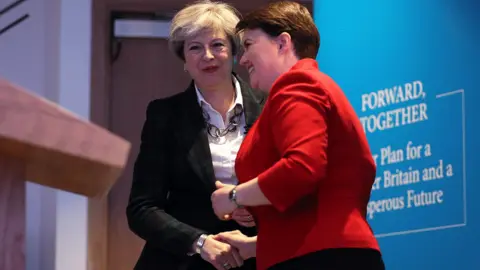 Getty Images Theresa May and Ruth Davidson