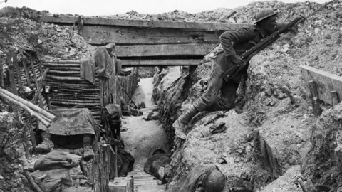 Getty Images Soldiers in a trench