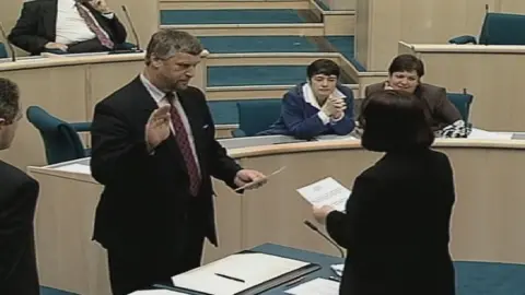 Fergusson swearing in as an MSP