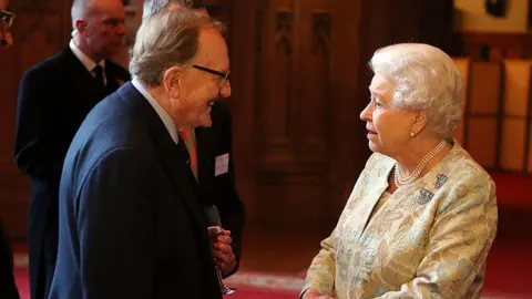 Getty Images Robert Hardy with Queen Elizabeth II in 2013