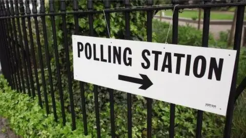 Getty Images Sign to polling station