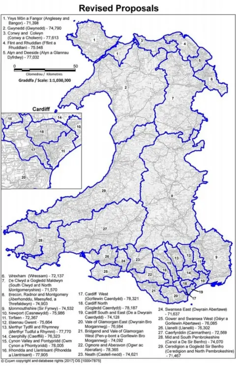 Boundary Commission Wales parliamentary constituencies - revised proposals