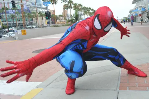 BBC A fan dressed as Spider-Man