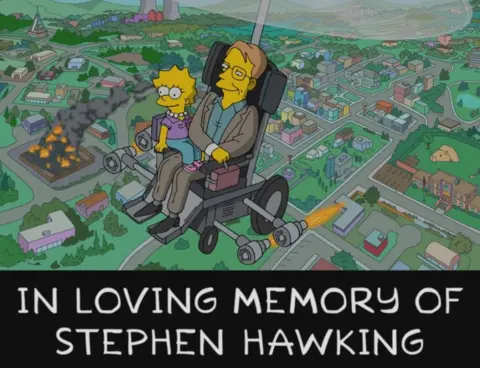 Matt Selman Cartoon of Stephen Hawking in The Simpsons