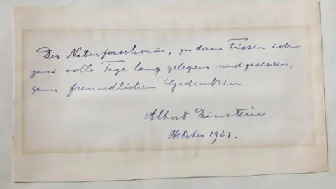 Reuters A note written by Albert Einstein to Italian chemistry student Elisabetta Piccini in Florence, Italy, in 1921.