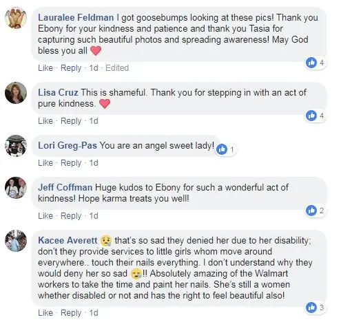 Tasia Smith/Facebook Image of a selection of comments