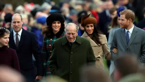 Reuters Prince Philip with other members of Royal Family at the Christmas Day church service at Sandringham on 25 December 2017