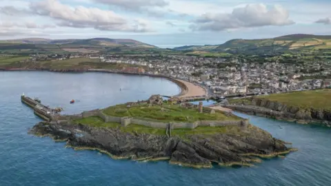 Manxscenes Peel Castle from the sky