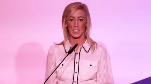 PA/Liam McBurney Carla Lockhart MP speaking the DUP's annual conference at the Crowne Plaza Hotel in Belfast.