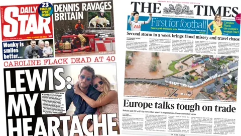 Daily Star and the Times front pages