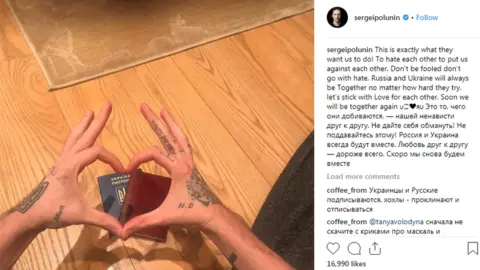 Sergei Polunin/Instagram Instagram post of Sergei Polunin's Ukrainian and Russian passports