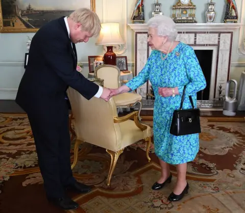 PA Media Boris Johnson meets the Queen in July