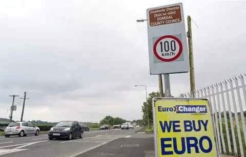 BBC Traffic signs at County Donegal border