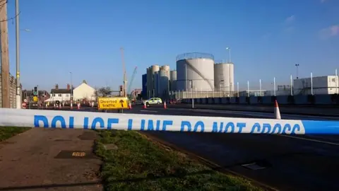 Cordon at Beccles Road, Great Yarmouth