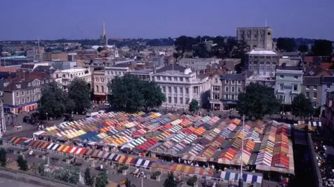 Norwich market and city centre