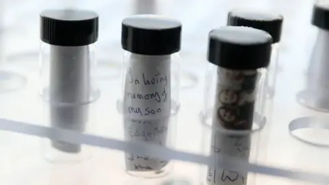 PA Messages left in memory of those affected by contaminated blood product at the Infected Blood inquiry in Belfast