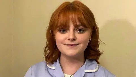 Lucy Farmer -20 years old - 2nd year student - went into nursing as her best friend died aged 15 - but feels no option but to strike