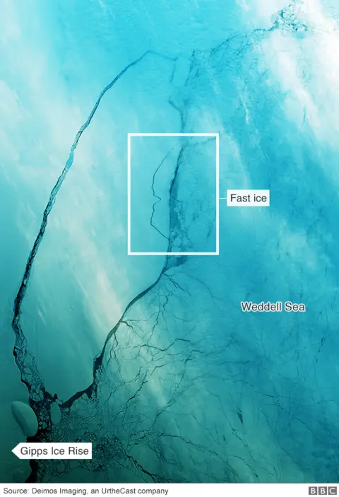 BBC Satellite image of giant iceberg