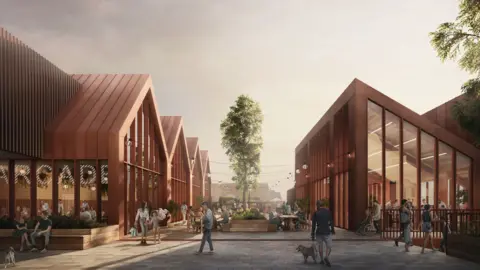 Counter Context Artist’s impression of the Pride Hill development, viewed from the lower courtyard