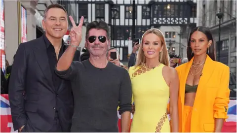 PA Media File photo dated 20/1/2020 of (left to right) judges David Walliams, Simon Cowell, Amanda Holden and Alesha Dixon arrive for Britain's Got Talent auditions held at The London Palladium, Soho in London