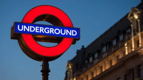 PA Media Underground roundel at Oxford Circus station