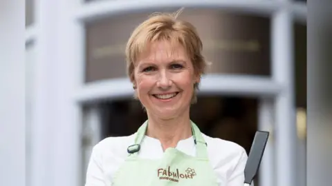 Fabulous Welshcakes Company Joanne standing in front of shop