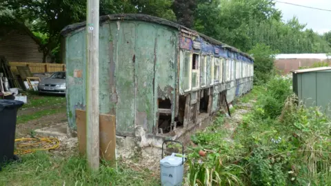 Clarke family Old railway carriage
