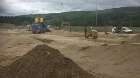 Rhayader Town Council Construction work on Rhayader BMX track
