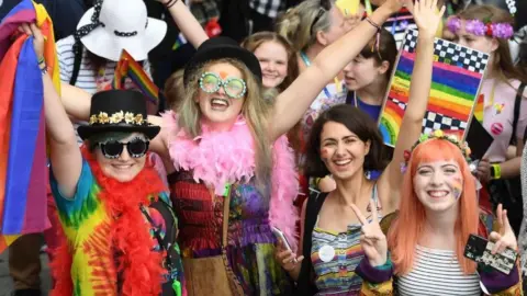 Matthew Horwood Group of women at Pride