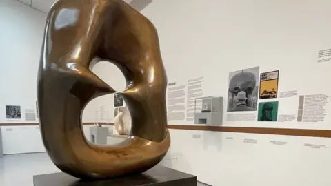 Theo Chikomba/BBC Henry Moore: The Sixties exhibition with sculptures