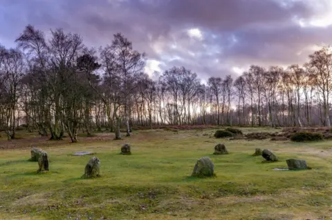 Getty Images Nine Ladies stone circle, Stanton Moor, Derbyshire