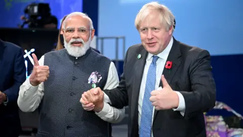 PA Media Boris Johnson and Narendra Modi