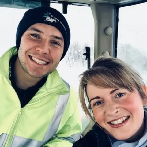 NHS Lanarkshire Farmer Grant Neilson and nurse Louise Lawrie