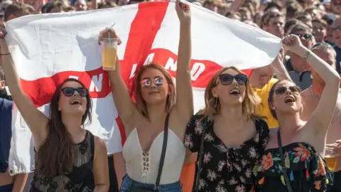 Getty Images England fans in Bristol