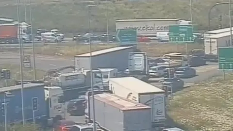 National Highways M1 junction congestion