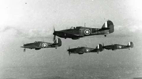Collection of Flying Officer R Watson Squadron of four Hurricanes
