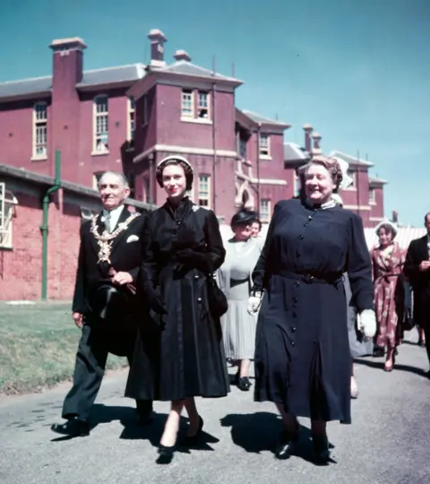 Getty Images Princess Margaret seen opening a new department of the Queen Alexandra Hospital at Cosham, Portsmouth, in 1952