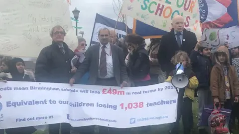 BBC Protest outside Nelson Mandela Primary