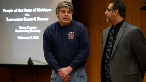 Reuters Randall Margraves apologises for his outburst, a lawyer by his side