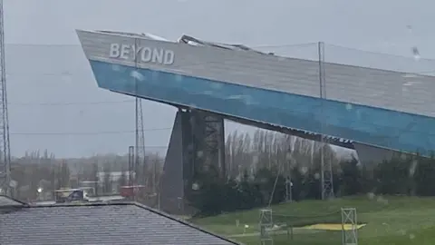 STEF MILLS Damaged roof of Chill Factore building