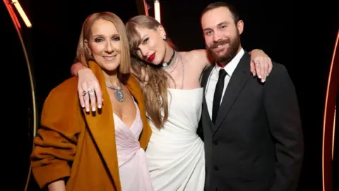 Getty Images Celine Dion, Taylor Swift, and Dion's son René-Charles