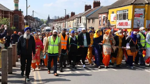 Coventry Nagar Kirtan  The front of the parade