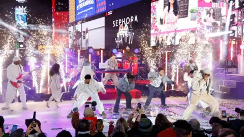 Getty Images US rapper LL Cool J performs during the New Year's Eve celebration in Times Square