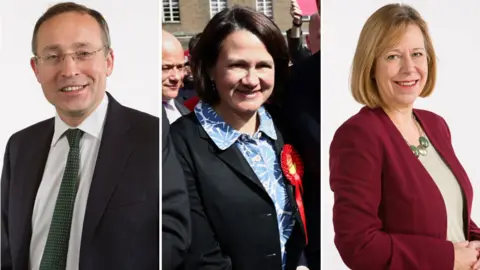 Getty Images/Labour Party Andy Slaughter, Catherine West and Ruth Cadbury