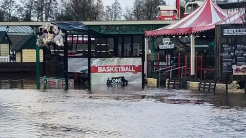 Flooded Drayton Manor Theme Park closed for two weeks