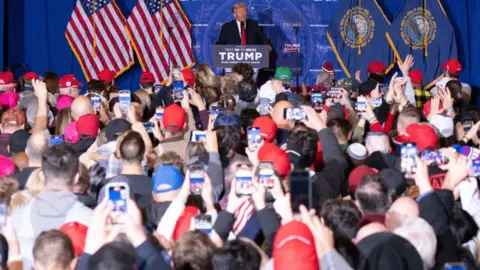 Getty Images Trump campaign rally in New Hampshire