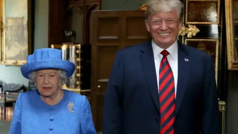 PA The Queen with Donald Trump at Windsor on 13 July 2018