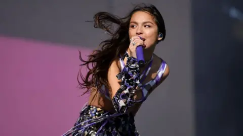 Getty Images Olivia Rodrigo performs at Glastonbury