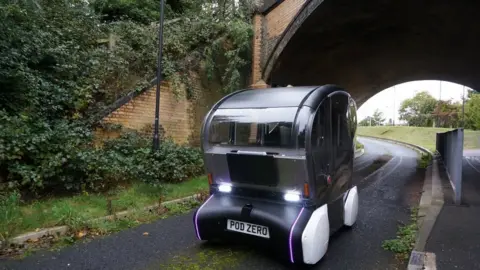 RDM Group Pods testing the guided bus way route in Cambridge