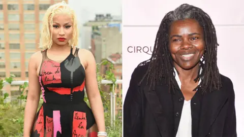 Getty Images Nicki Minaj and Tracy Chapman